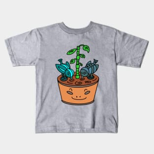 Little birds with flower pot Kids T-Shirt